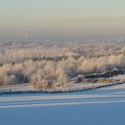 National Forest covered with frost and snow