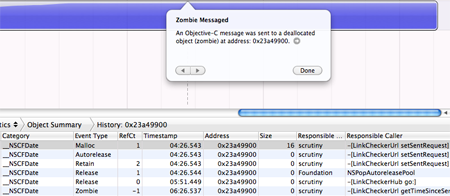 Tracking down zombies in objective C applications
